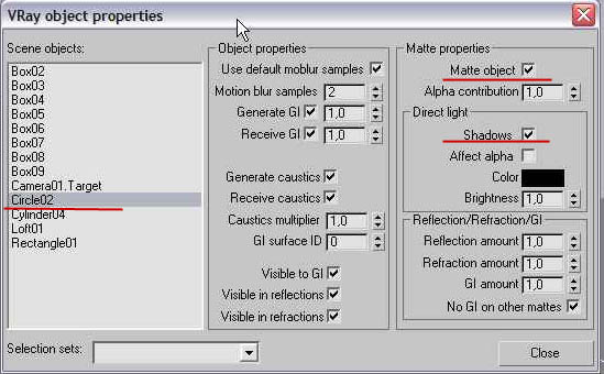 Настройки vray properties