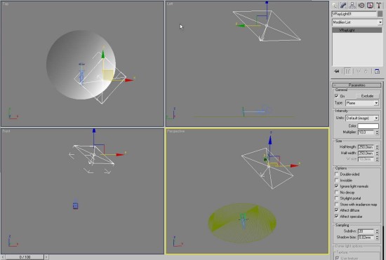 V-ray - Освещение с помощью обычных источников света