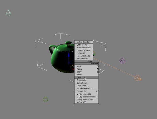 Стандартный визуализатор scanline с материалом wire