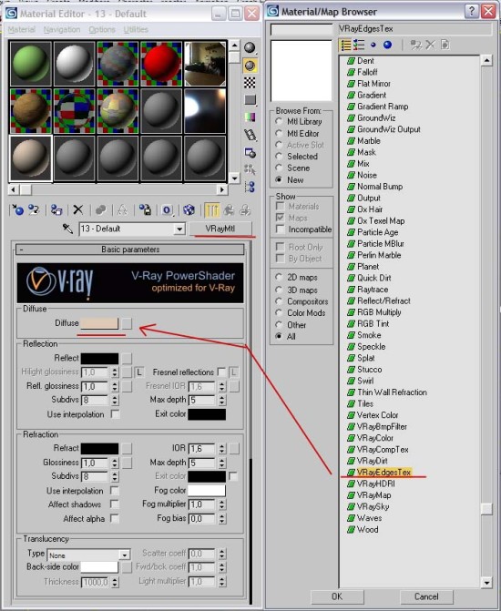 V-ray 1.5 RC3 c vrayedgtex